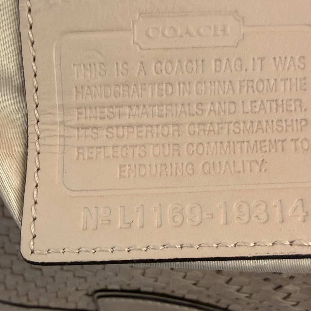 Coach Leather Kristen Woven Purse Bag L1169-19314 in taupe - Picture 3 of 6